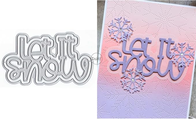 DzIxY Christmas Let It Snow Metal Cutting Dies for Card Making Kit Embossing Paper Die Cuts Scrapbook Machine Stencils Storage Pockets Supplies