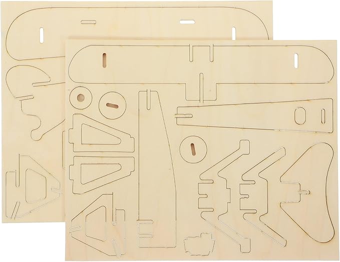 NUOBESTY Wooden Assemble Plane Puzzle Kit, 3D Plane Model Toy Handmade DIY Airplane Craft for Painting and Educational Play