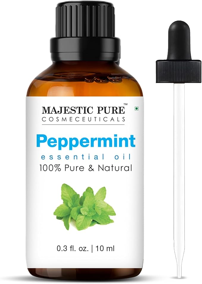 Majestic Pure Peppermint Essential Oil - 100% Pure Peppermint Oil for Aromatherapy, Massage & Topical Uses, Perfect for Diffuser & Essential Oil Diffuser - 0.3 fl. oz