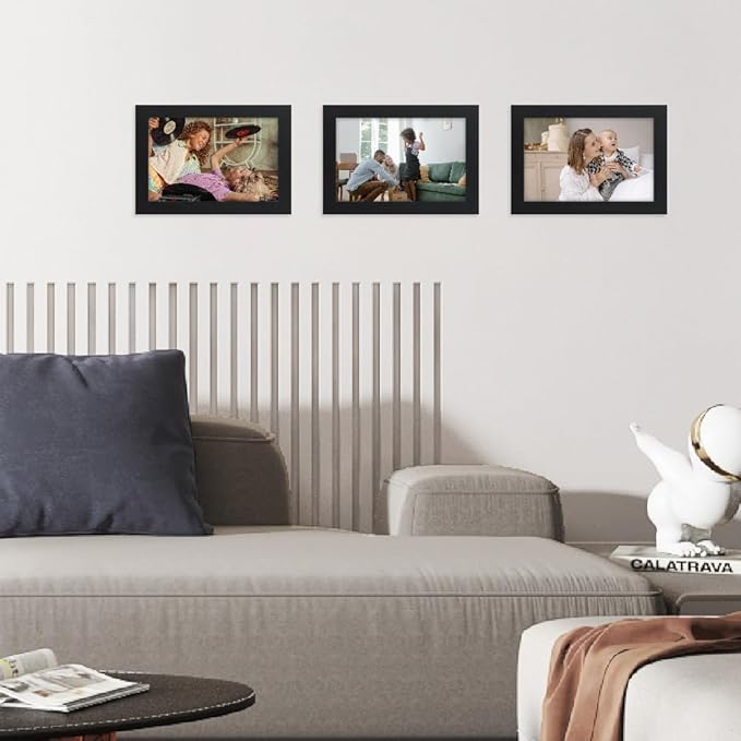 Memory Island 5x7 Photo Frames for Wall and Tabletop Display, 5 by 7 Black Picture Frames with HD Plexiglass, Set of 15