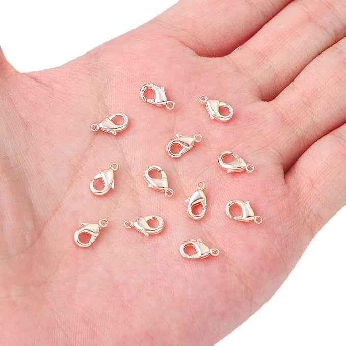 Rose Gold Plated Lobster Clasps Non Tarnish 10mm 20pcs for Jewelry Making Findings