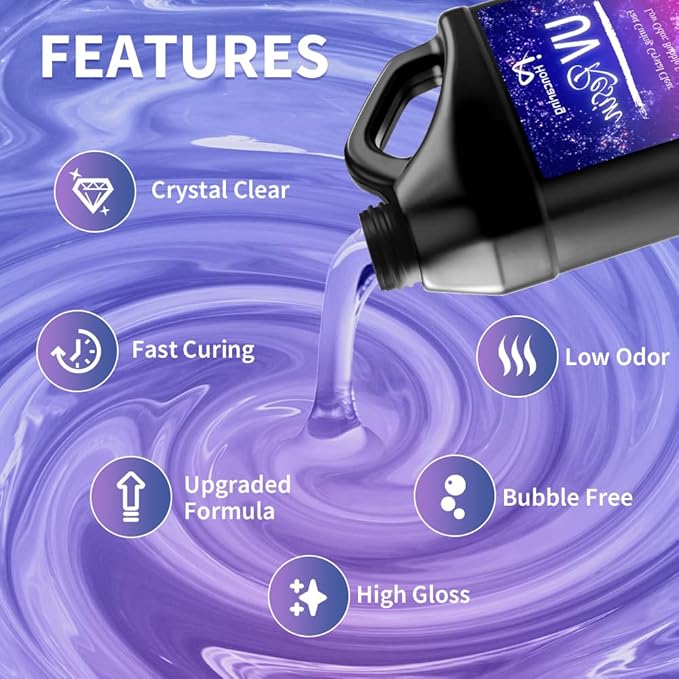 UV Resin Bulk 2000g, Hard Type Clear Beginner-Friendly Kit, Upgraded Formula & Crystal Clear for Jewlery Making, Art Craft, 1000g*2 Resin UV Kit for Earring, Pendant, DIY