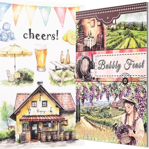 YagCu Bubble Feast Scrapbook Stickers, 20 Sheets Journaling Sticker, Junk Journal Supplies, Pre-Cut Aesthetic Scrapbooking for Adults, Decorative Ephemera Bullet Planner DIY Arts Craft Collage by YagCu