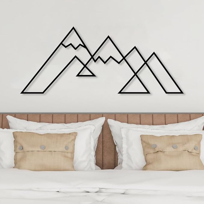 DecoSoul Mountain Metal Wall Art Decor, Large Metal Mountain Wall Art, Snowy Range View Wall Decoration, Minimalist Home Decor, Nature Decorations, Office Art, Housewarming Gift