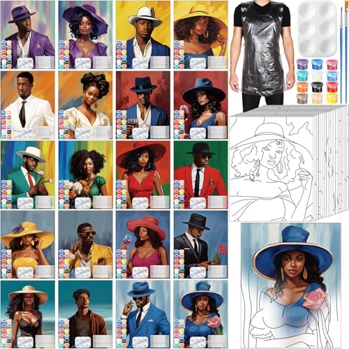 Dispowreath 20 Pack Pre Drawn Canvas for Painting, Couple by Dispowreath