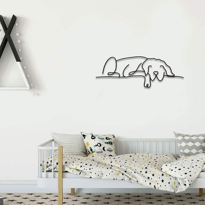 Matani Metal Dog Wall Decor | Minimalist Room & Living Room Wall Decor (Sleeping Labrador)