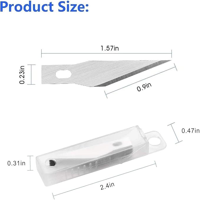 DIYSELF 1 Pcs Craft Knife Hobby Knife with 11 Pcs Stainless Steel Blades Kit, 1pcs Steel 15MM Ruler for Art, Scrapbooking, Stencil(Blue)