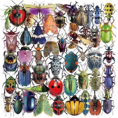 50PCS Cartoon Insects Stickers Aesthetic PET Transparent Insect Decal Waterproof Decorative Decals for Scrapbook DIY Crafts Album Bullet Journal Planner Water Bottles Laptop Phone (Insect) - Image 7