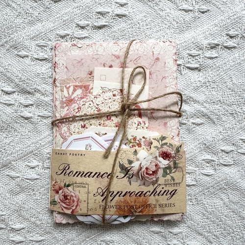 100PCS Vintage Floral Scrapbook Paper,Textured Paper Assorted Set - Image 2