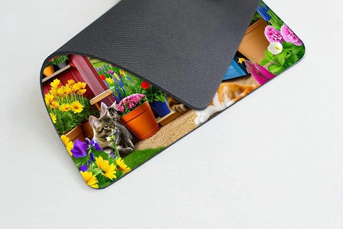 Square Mouse Pad Garden Farm,Gaming Mouse Pads for Desk,Soft Computer Waterproof Non-Slip Mouse Mat