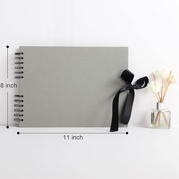 Vienrose Scrapbook Album 80 Pages, DIY Photo Album with Accessories, Red Kraft Paper Memory Book for Wedding, Birthday, Travel, Christmas, Mother’s Day, 11x8 Inches