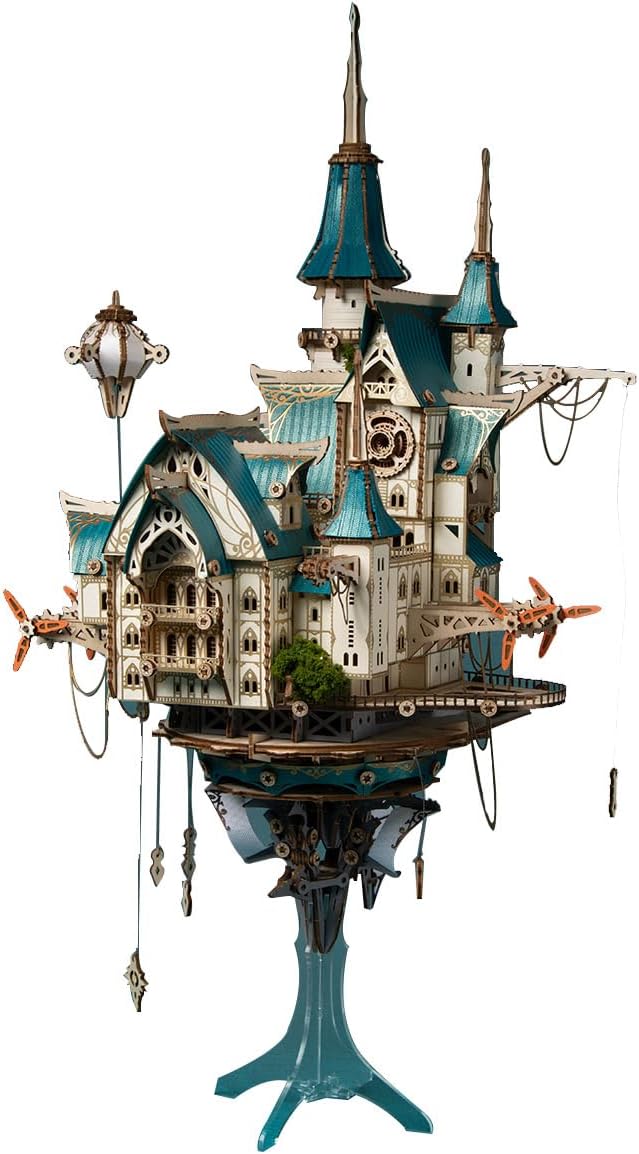 3D Wooden Puzzles for Adults, 863pcs Wooden 3D Puzzle Fantasy Steampunk Castle Building Kits, Brain Teaser DIY Wood Crafts Hobbies Creative Assembly Gifts