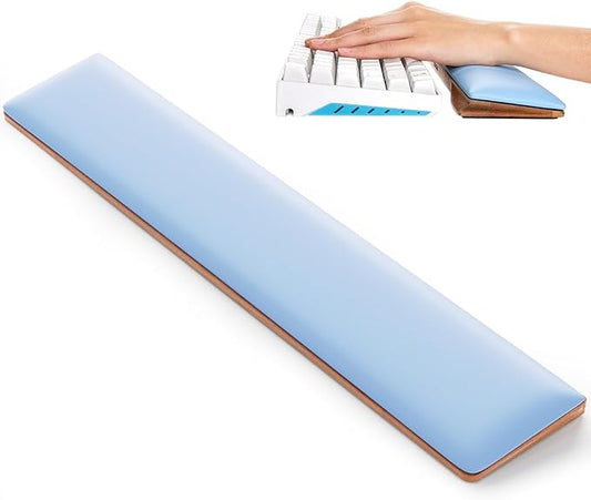 COLORCORAL PU Leather Memory Foam Wrist Rest for Computer Keyboard Ergonomic Wrist Support Pad with Anti-Slip Rubber Base for Typing Pain Relief
