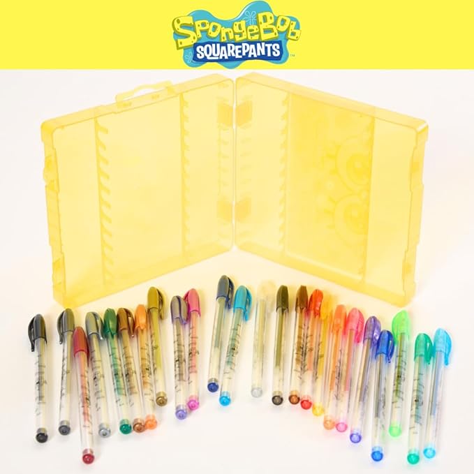 Innovative Designs Nickelodeon SpongeBob SquarePants Gel Pens Set for Kids, 24 Pack with Glitter Gel Pens, Cute Pens for Boys and Girls
