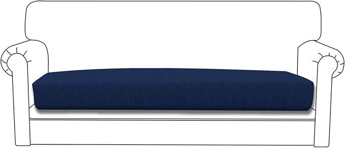 Easy-Going Stretch Cushion Cover Sofa Cushion Furniture Protector Sofa Seat Sofa slipcover Sofa Cover Soft Flexibility with Elastic Bottom(Sofa Cushion, Navy)