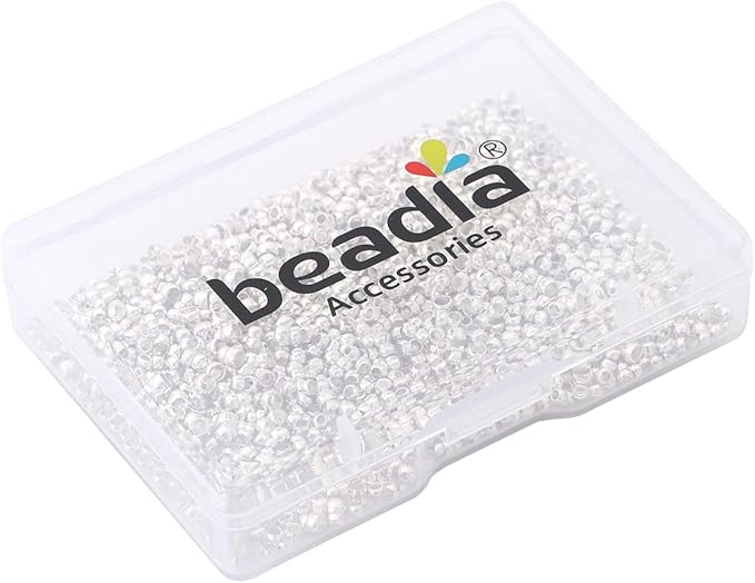 Silver Plated Crimp Beads Non Tarnish 2.5mm 600pcs for Jewelry Making Findings