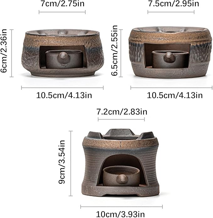 Ceramic Tea Stove Warmer Set,Cedar and Burner, Multi-Functional Teapot and Heater, Natural Calming Effect Scents Diffuser with Tealight Holder for Home Office Hotel