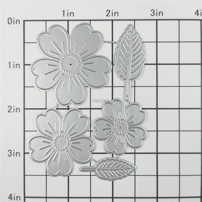 3D Splicing Five Petal Flowers Metal Cutting Dies for Card Making, Paper Embossing Die Cuts Kit Templates, Storage Pockets Supplies, Photo Frame Album DIY Scrapbooking Stencils Sets