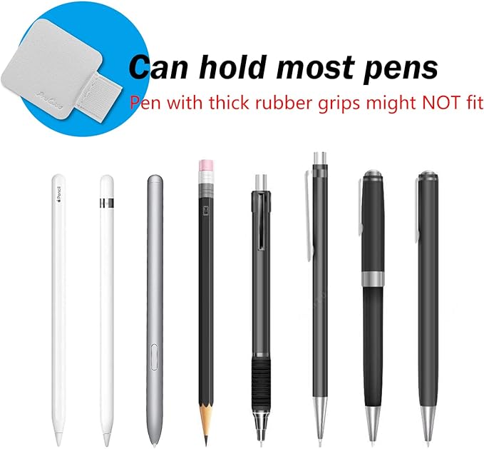 ProCase (5 Pack) Pen Loop Holder for Notebooks Journals Planners Tablet Case, Self Adhesive Leather Pencil Holder with Elastic Loop for Pens, Apple Pencil, Stylus Pen -Assorted Colors
