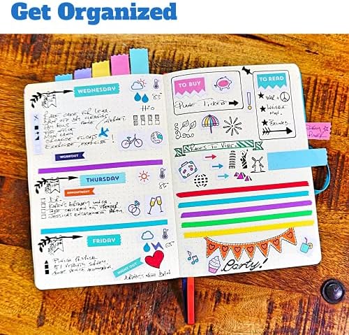 Perfect Planner Journal Supplies Kit - 32 Piece Set, Custom-Designed Supplies for Bullet Dot Journals and Planners, Includes Stickers, Stencils, Washi Tapes and Sticky Notes, by Wonderful Washi - Image 6