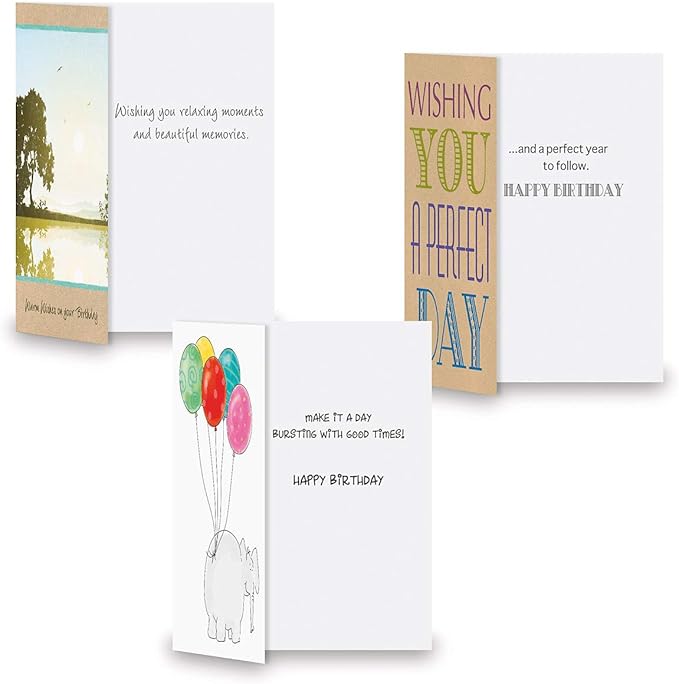 Current Mega Birthday Greeting Card Variety Value Pack – Set of 36 (18 Designs), Large 5 x 7 inches, Envelopes Included