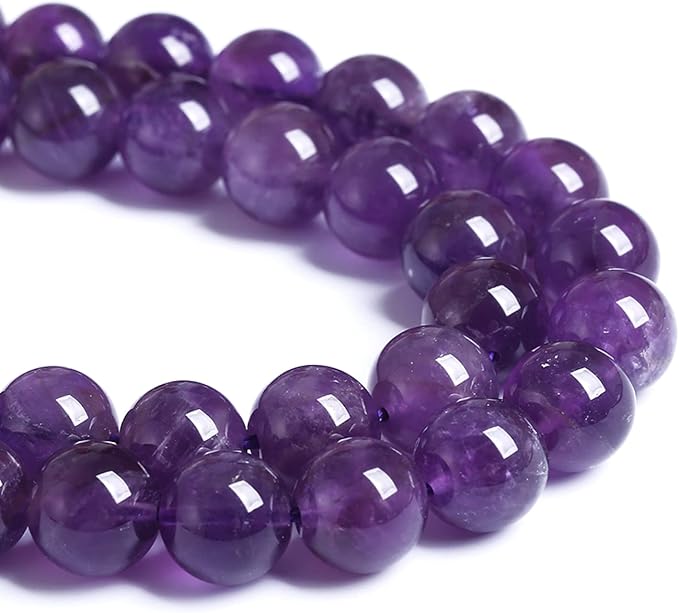 8MM 46PCS Natural Stone Purple Amethyst Crystal AAA Grade Quartz Beads for Jewelry Making DIY Bracelet