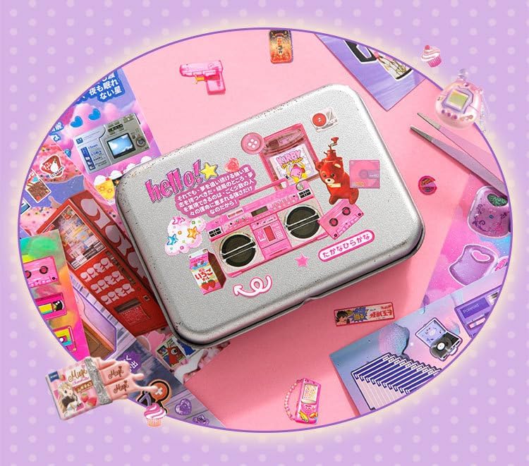 Japanese Retro Sticker Book, 800 Cartoon Stickers Book with Art Coated Paper Creative Activity Stickers for Adults, DIY Scrapbooking Phone Cases Laptops Party Gifts (Y2k) - Image 4