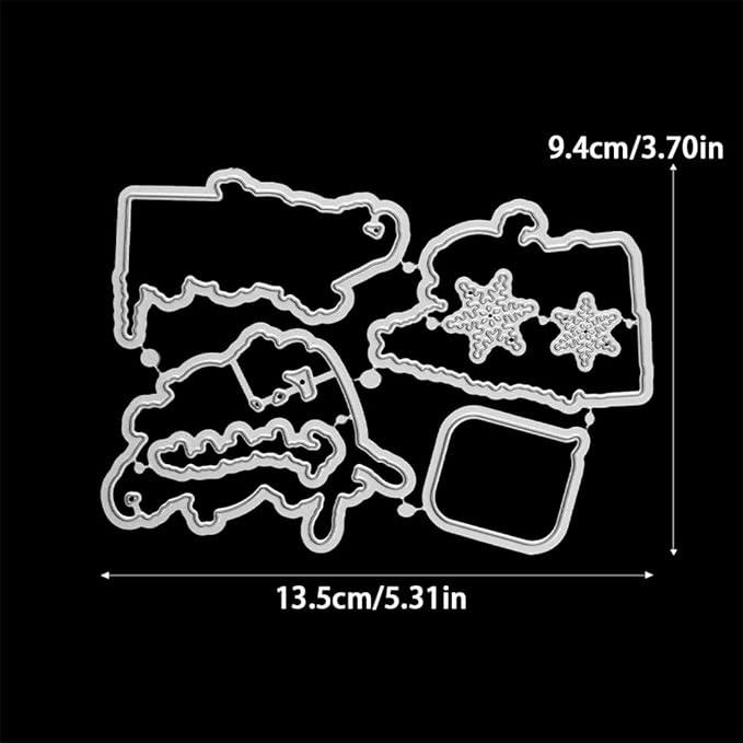 Santa Box Christmas Tree Stamps and Cutting Dies for Card Making DIY Transparent Silicone Clear Stamp and Metal Die Cuts Sets for Scrapbooking Paper Greeting Cards Decor Seals Craft Supplies