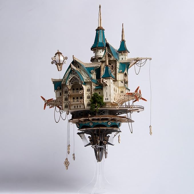 3D Wooden Puzzles for Adults, 863pcs Wooden 3D Puzzle Fantasy Steampunk Castle Building Kits, Brain Teaser DIY Wood Crafts Hobbies Creative Assembly Gifts