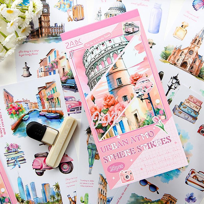 Aesthetic Journaling Sticker Books for Adults - Pre-Cut Scrapbook Stickers Vintage 20 Sheets Junk Journal Supplies Watercolor Scrapbooking Stickers Planner Cottagecore Decorative DIY Arts Craft Making - Image 7