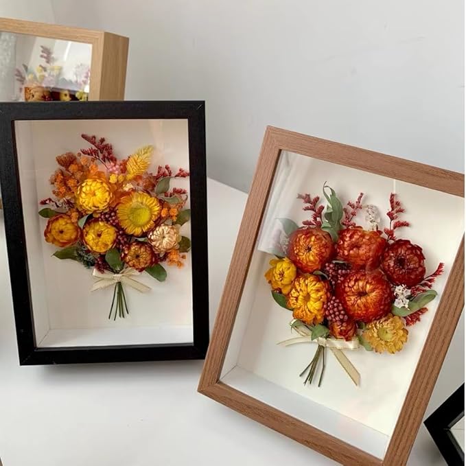 24 Pcs Natural Dried Straw Flowers Daisy, Orange Dried Flowers Arrangements for Vase, Home Office Wedding Table Centerpiece Farmhouse DIY Decor, Yellow