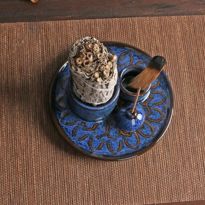 4-in-1 Ceramic Incense Burner Holder for Sticks/Palo Santo/Sage/Candle - Image 5