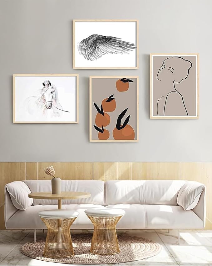 KINLINK 12x16 Frame Natural Oak Wood Frame with Acrylic Plexiglass, 1 Pack