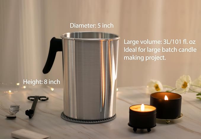 Candle Making Kit with Soy Wax Flakes, 2.5lb Candle Wax, 101oz Pouring Pitcher, Candle Wicks, Stickers, Centering Devices, Vegan Cruelty Free