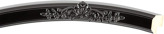 OVALCREST Oval Beveled Wall Mirror for Home Decor - Athena Style - Gloss Black - 21" x 17" Outside Dimensions