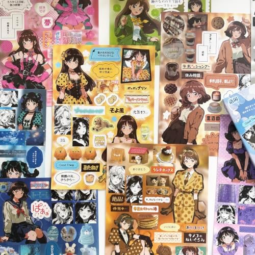 Japanese Sticker Book for Scrapbooking Supplies,Manga Girls Stickers - Image 4