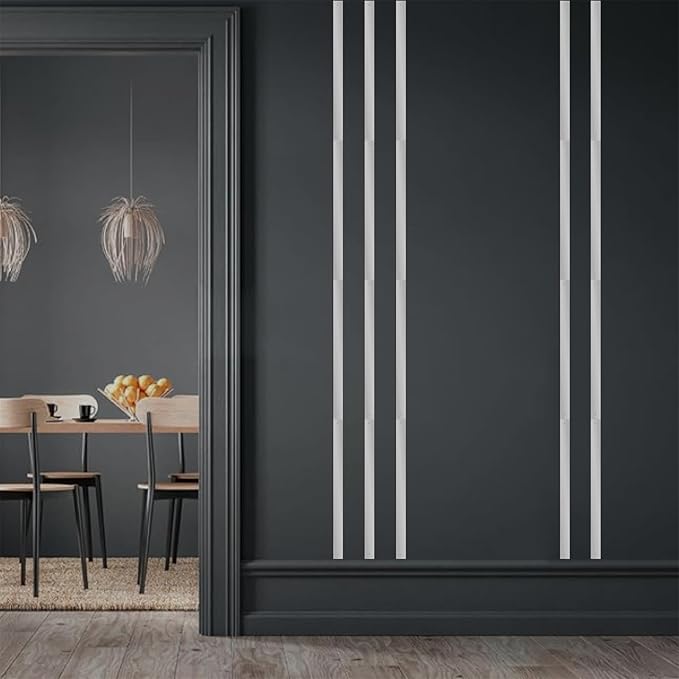 Silver Metal Wall Art Modern Line Art Wall Decor Minimalist Striped Art Decoration Line Metal Arts Hanging for Living Room Rustic Accent Walls Sculptures for Bedroom Office Outdoor Indoor Decor