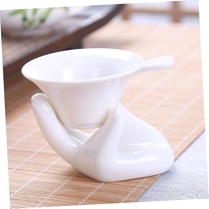 2 Sets Ceramic Tea Strainer with Ergonomic Handle White Tea Infuser and Creative Design