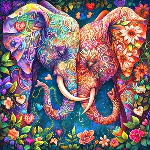 Diamond Art Kits for Adults, Elephant Diamond Art Painting Kits for Adults by croshom