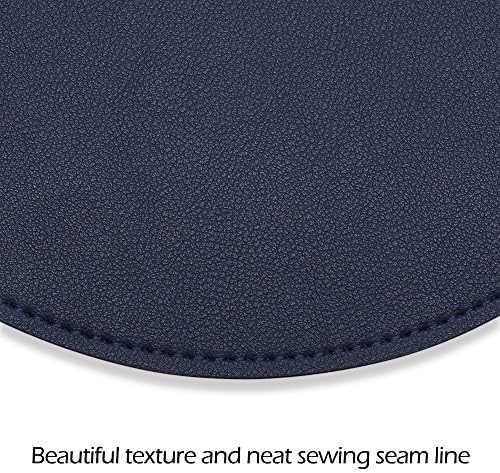 ProElife Premium Cute Round Mouse Pad Mat Waterproof PU Leather 8.66-Inch Mousepad with Anti-Skid Base Stitched Edge for Home Office Gaming Computer Laptop Accessories (Blue) - Image 5