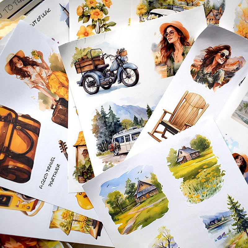 Alideco 20pcs Vintage Scrapbook Stickers Europe and The United States Figure Flowers Sticker Book for Adults Sticker journaling Stickers for Scrapbooking (chunribiji) - Image 6