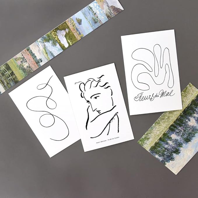 Monolike Henri Matisse Drawing Single card - mix 12 pack, It consists of 12 famous paintings by Henri Matisse.