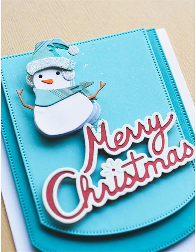 DzIxY English Words Merry Christmas Metal Cutting Dies for Card Making Kit Embossing Paper Die Cuts Set Scrapbook Stencils Supplies Machine Templates