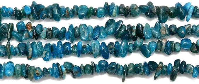 Gemstone Chips Natural Blue Apatite 3-5mm Healing Crystals Waist Bracelets Necklace Kit Irregular Stone DIY Crafts Design Jewelry Making Approxi 32 inch