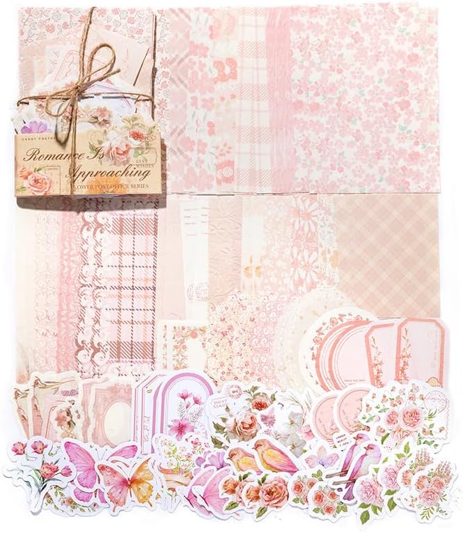 Doraking 100pcs Vintage Floral Scrapbook Paper Journaling Stickers - Image 4