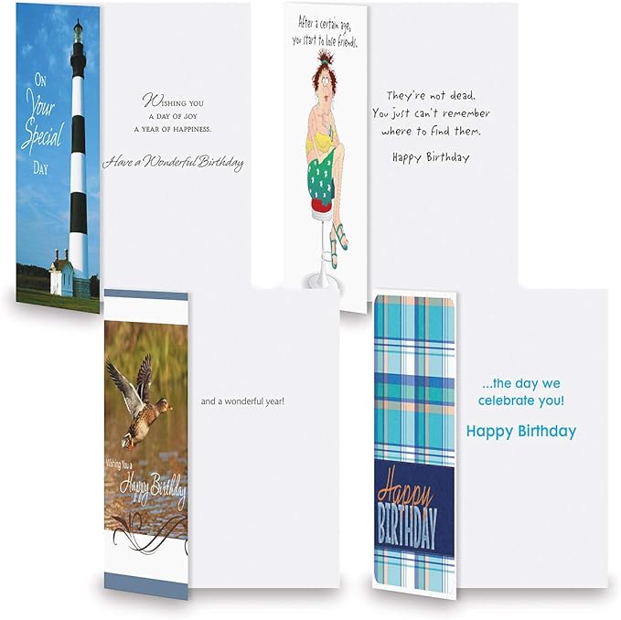 Current Mega Birthday Greeting Card Value Pack - Set of 40 (20 Designs), Large 5" x 7", Birthday Cards with Sentiments Inside, White Envelopes