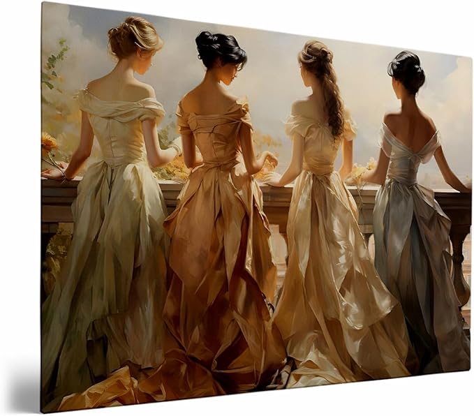 Victorian Women Painting, Vintage Women Print, Antique Wall Decor, Regency Wall Decor, Antique Women Oil Painting, Victorian Wall Art,Girls Dormitory, Bedroom Room Decor24x36 Framed