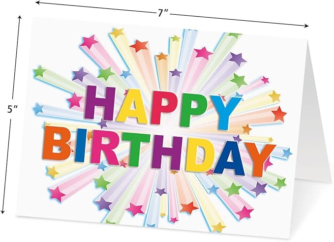 Current Confetti Fun Happy Birthday Greeting Card Set - Value Pack of 20 Cards With White Envelopes, 10 Designs, Large 5" x 7" Assortment