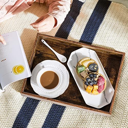 Hanobe Decorative Coffee Table Tray for Home Decor with Handle - Image 7