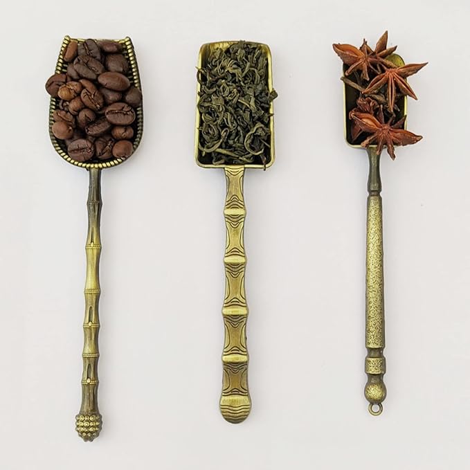 Tea Scoop Vintage Spoons Long Handle Measuring Spoon For Loose Tea,Coffee, Herb,set of 3